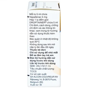 Thuốc nhỏ mắt Nevanac Alcon điều trị viêm, đau sau phẫu thuật đục thủy tinh thể (5ml)