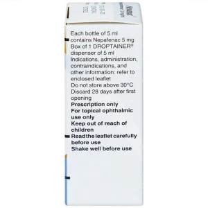 Thuốc nhỏ mắt Nevanac Alcon điều trị viêm, đau sau phẫu thuật đục thủy tinh thể (5ml)