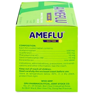 Thuốc Ameflu Day Time OPV giảm các triệu chứng cảm lạnh và cảm cúm (10 vỉ x 10 viên)