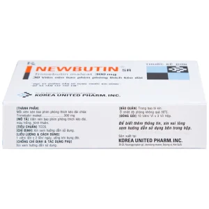 Viên nén Newbutin SR 300mg Korea United điều trị trào ngược dạ dày - thực quản (3 vỉ x 10 viên)