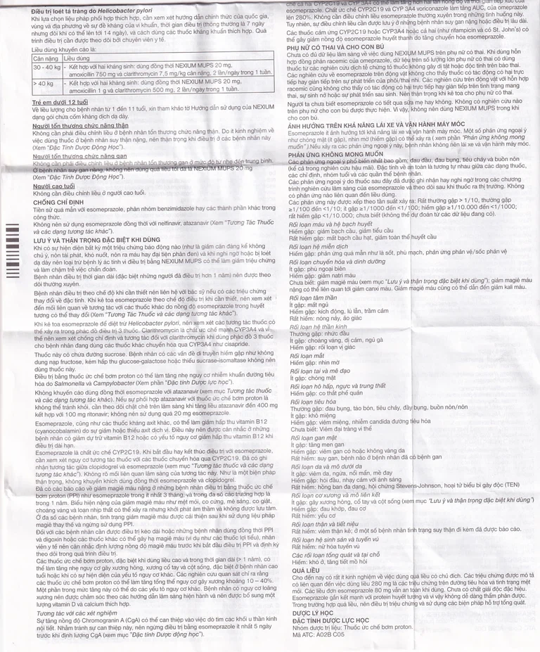 Viên nén Nexium Mups 20mg AstraZeneca điều trị trào ngược dạ dày - thực quản, loét dạ dày (2 vỉ x 7 viên)