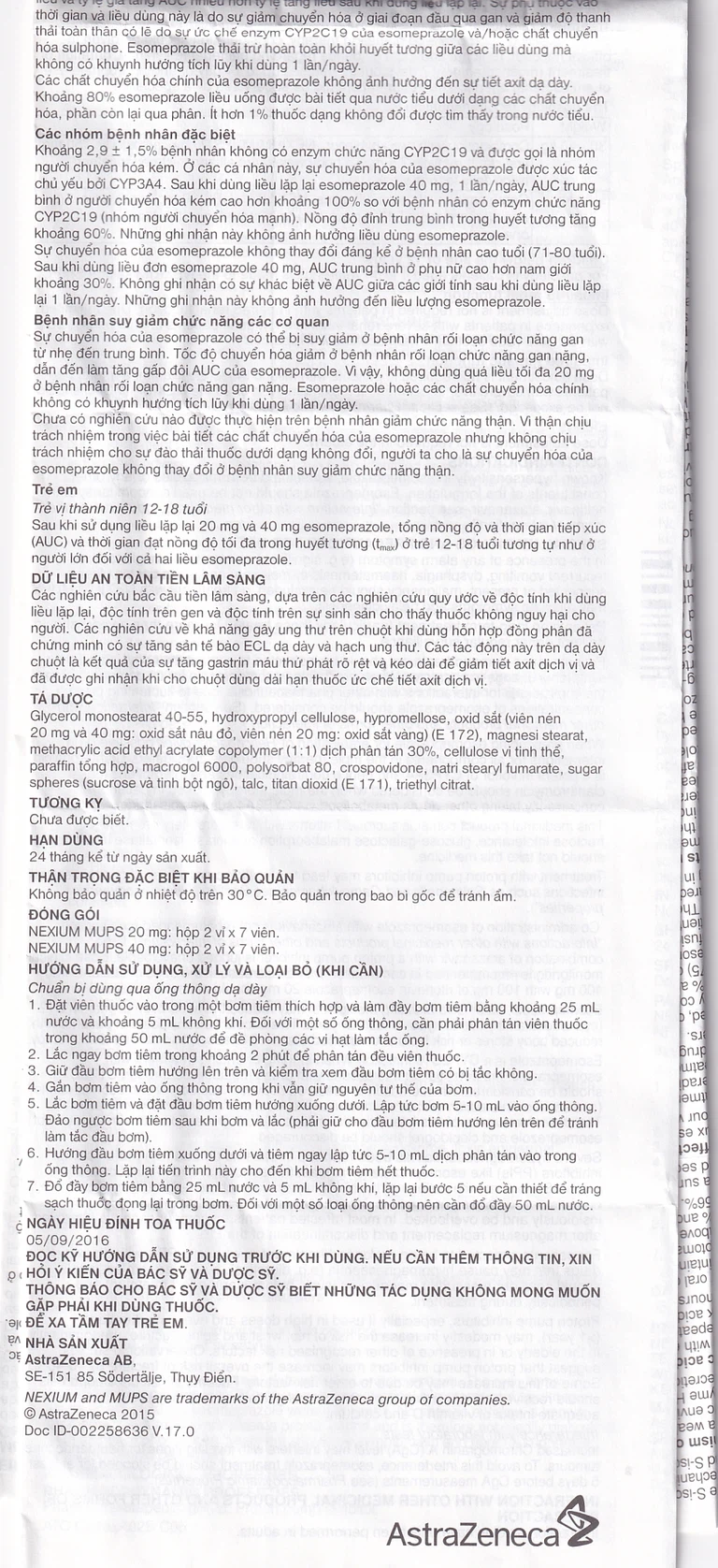 Viên nén Nexium Mups 20mg AstraZeneca điều trị trào ngược dạ dày - thực quản, loét dạ dày (2 vỉ x 7 viên)