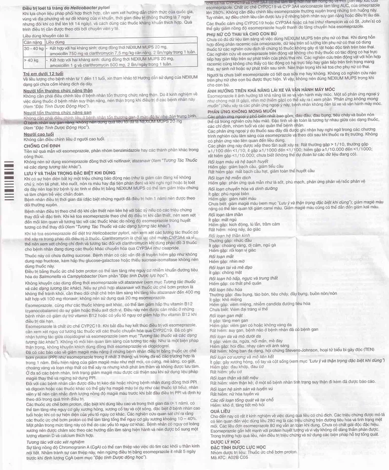 Viên nén Nexium Mups 40mg AstraZeneca điều trị trào ngược dạ dày - thực quản, loét dạ dày (2 vỉ x 7 viên)
