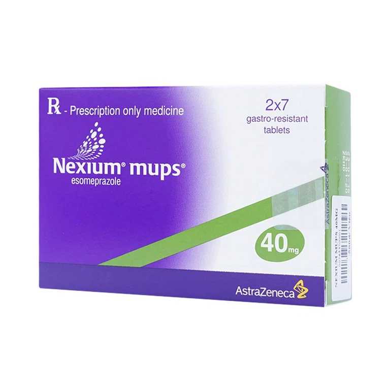 Viên nén Nexium Mups 40mg AstraZeneca điều trị trào ngược dạ dày - thực quản, loét dạ dày (2 vỉ x 7 viên)