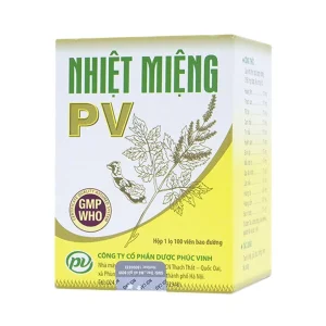 Thuốc Nhiệt Miệng PV điều trị viêm loét miệng lưỡi, miệng môi sưng đau (100 viên)