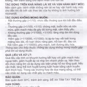 Viên nén Nicomen 5mg Standard Chem And Pharm điều trị đau thắt ngực (10 vỉ x 10 viên)