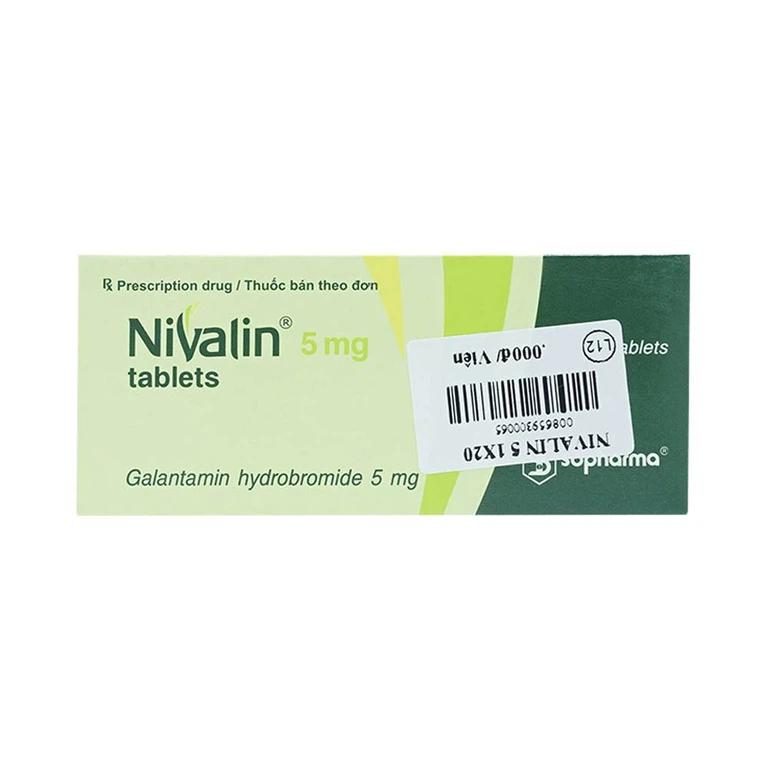 Viên nén Nivalin 5mg Sopharma điều trị sa sút trí tuệ, Alzheimer (1 vỉ x 20 viên)