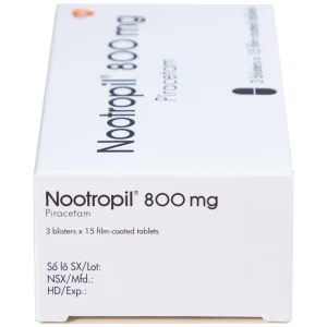 Viên nén Nootropil 800mg GSK điều trị hội chứng tâm thần (3 vỉ x 15 viên)