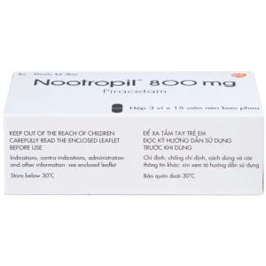 Viên nén Nootropil 800mg GSK điều trị hội chứng tâm thần (3 vỉ x 15 viên)