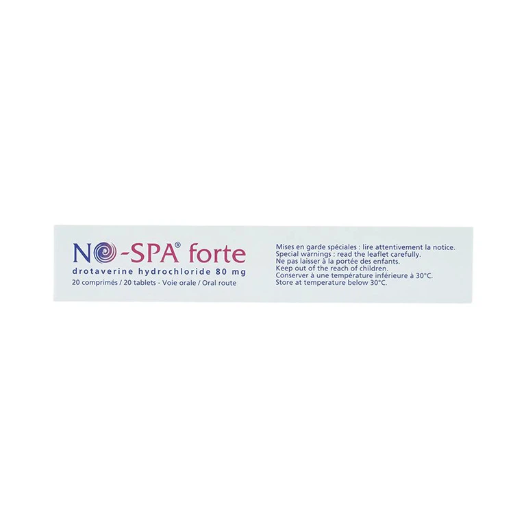 Thuốc No-Spa Forte 80mg Sanofi điều trị co thắt cơ trơn, sỏi túi mật, sỏi ống mật (2 vỉ x 10 viên)