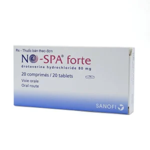 Thuốc No-Spa Forte 80mg Sanofi điều trị co thắt cơ trơn, sỏi túi mật, sỏi ống mật (2 vỉ x 10 viên)