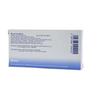 Thuốc No-Spa Forte 80mg Sanofi điều trị co thắt cơ trơn, sỏi túi mật, sỏi ống mật (2 vỉ x 10 viên)