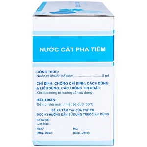 Nước cất pha tiêm Dược 3-2 hòa tan, pha loãng các chế phẩm thuốc (10 vỉ x 10 ống x 5ml)