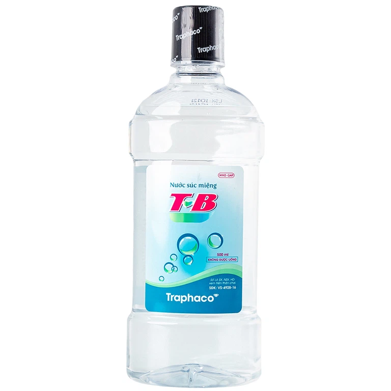 Nước súc miệng T&B Traphaco sát trùng răng miệng, họng, khử mùi hôi thuốc lá (500ml)