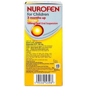 Hỗn dịch uống Nurofen for children hạ sốt, giảm đau răng, đau tai, đau họng (60ml)