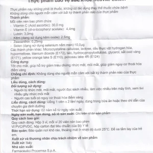 Viên nén Ocuvite Lutein Bausch & Lomb hỗ trợ tăng cường thị lực (3 vỉ x 20 viên)