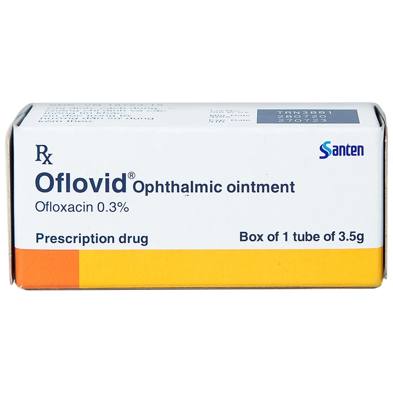 Thuốc mỡ tra mắt Oflovid Ophthalmic ointment Santen điều trị viêm bờ mi, viêm túi lệ, lẹo (3.5g)