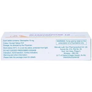 Viên nén Oleanzrapitab 10 Sun Pharma điều trị tâm thần phân liệt (5 vỉ x 10 viên)