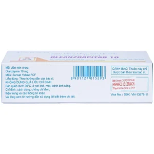 Viên nén Oleanzrapitab 10 Sun Pharma điều trị tâm thần phân liệt (5 vỉ x 10 viên)