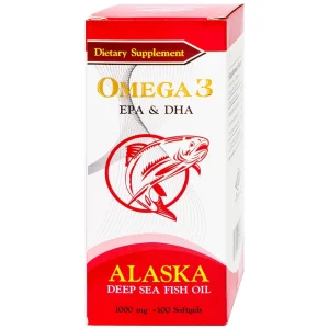 Viên nang mềm Alaska Deep Sea Fish Oil Omega-3 Nuhealth bổ sung EPA, DHA, giúp tăng thị lực (100 viên)
