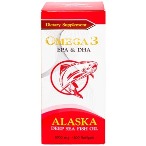 Viên nang mềm Alaska Deep Sea Fish Oil Omega-3 Nuhealth bổ sung EPA, DHA, giúp tăng thị lực (100 viên)