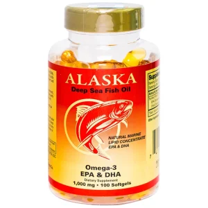 Viên nang mềm Alaska Deep Sea Fish Oil Omega-3 Nuhealth bổ sung EPA, DHA, giúp tăng thị lực (100 viên)