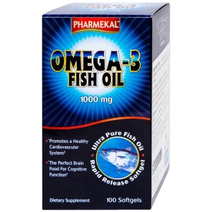 Viên uống Omega-3 Fish Oil 1000mg Pharmekal tăng cường sức khỏe cho hệ tim mạch, giúp bổ mắt (100 viên)