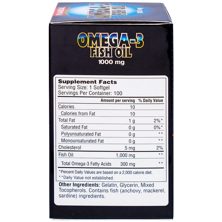 Viên uống Omega-3 Fish Oil 1000mg Pharmekal tăng cường sức khỏe cho hệ tim mạch, giúp bổ mắt (100 viên)