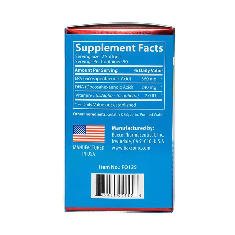 Viên uống Omega-3 Alaska Fish Oil UBB giúp hạ mỡ trong máu, bổ não (100 viên)