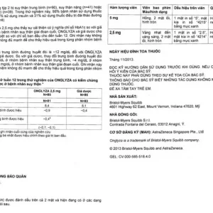 Viên nén Onglyza 2,5mg AstraZeneca điều trị kiểm soát đường huyết (2 vỉ x 14 viên)