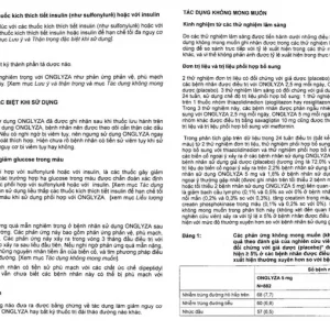 Viên nén Onglyza 5mg AstraZeneca hỗ trợ ăn kiêng, kiểm soát đường huyết (2 vỉ x 14 viên)