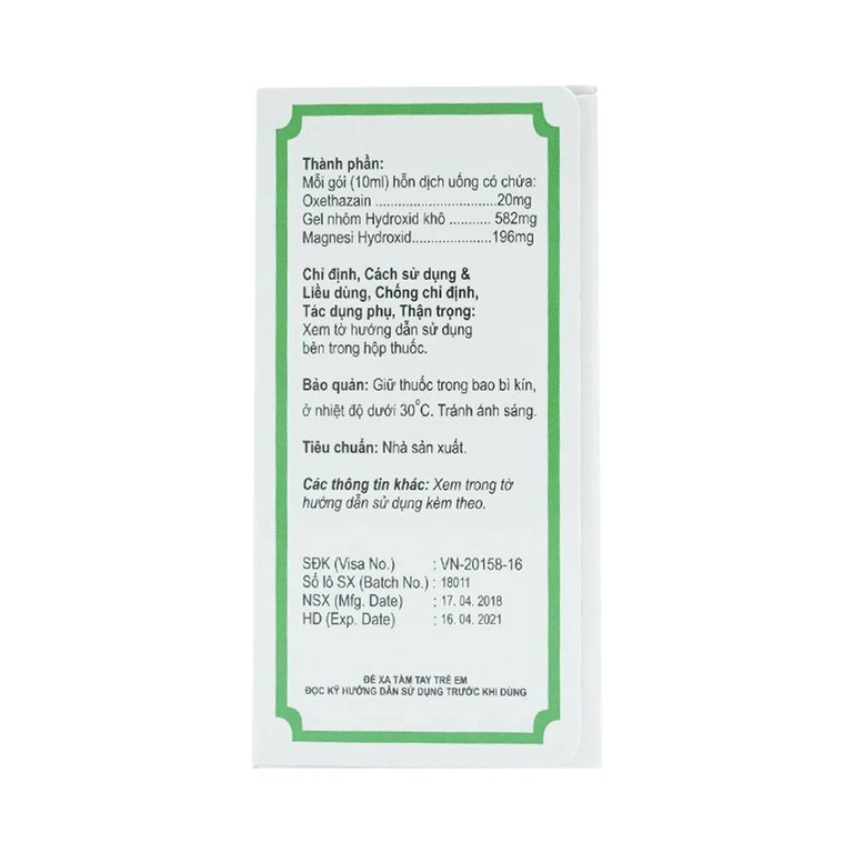 Hỗn dịch uống Onsmix Suspension Huons giảm acid dạ dày, chứng ợ nóng (20 gói x 10ml)