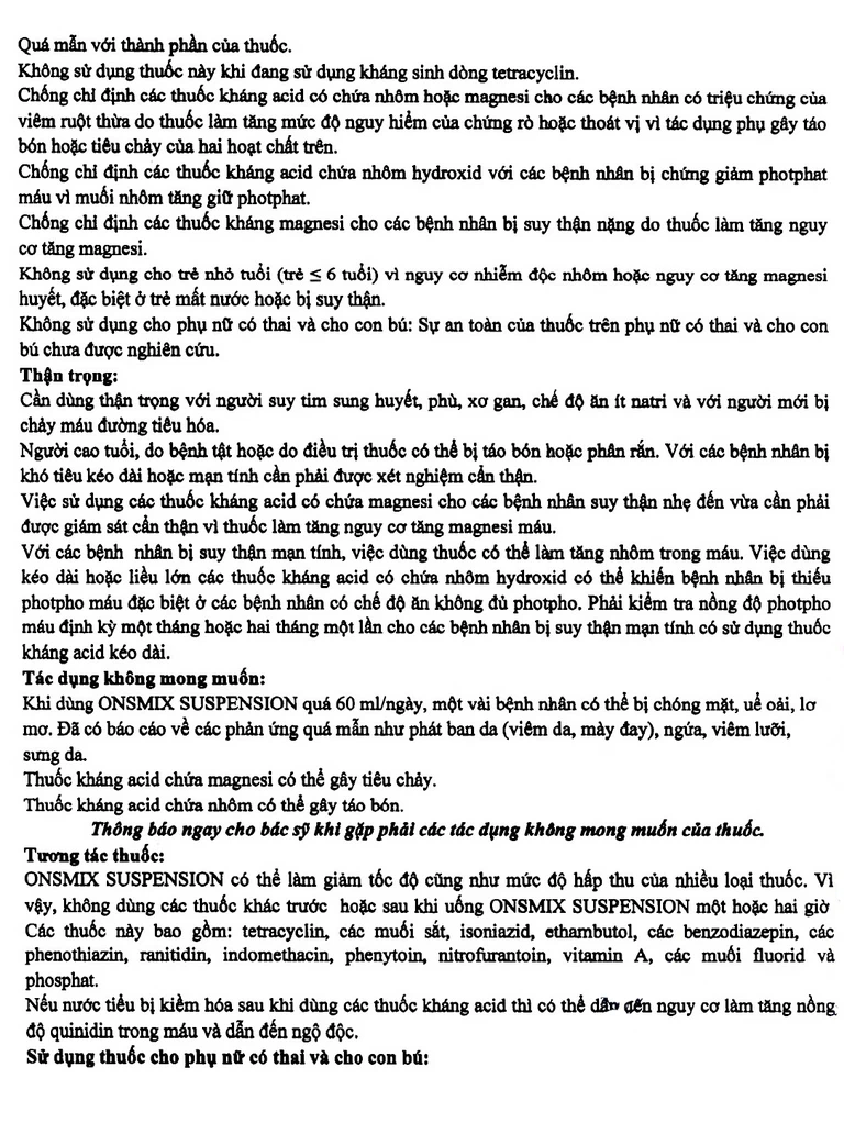 Hỗn dịch uống Onsmix Suspension Huons giảm acid dạ dày, chứng ợ nóng (20 gói x 10ml)