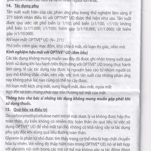 Thuốc nhỏ mắt Optive UD Allergan làm trơn mắt, giảm triệu chứng khô mắt (30 ống x 0.4ml)