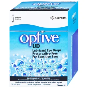 Thuốc nhỏ mắt Optive UD Allergan làm trơn mắt, giảm triệu chứng khô mắt (30 ống x 0.4ml)