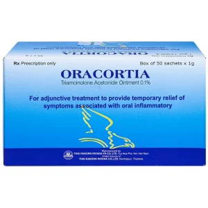 Thuốc mỡ Oracortia 0.1% Thai Nakorn Patana hỗ trợ điều trị viêm nhiễm khoang miệng (50 gói x 1g)