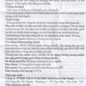 Thuốc mỡ Oracortia 0.1% Thai Nakorn Patana hỗ trợ điều trị viêm nhiễm khoang miệng (50 gói x 1g)