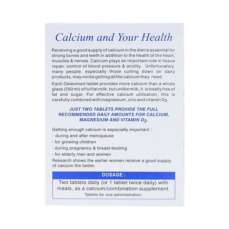 Viên nén Osteomed Meyer bổ sung canxi, Magne, kẽm, vitamin D3 và khoáng chất (2 vỉ x 15 viên)