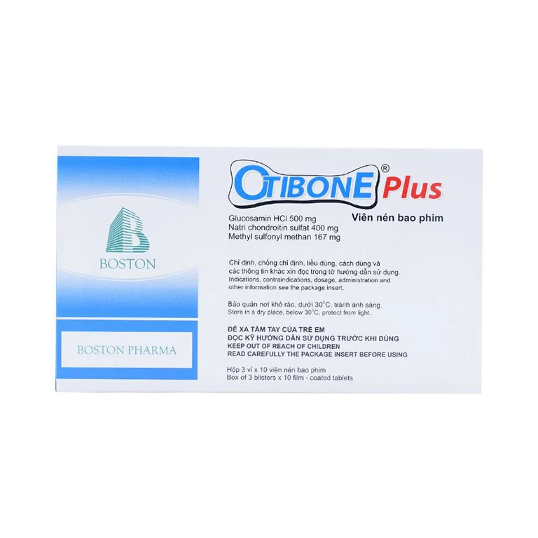 Thuốc Otibone Plus Boston giảm các triệu chứng của thoái hóa khớp gối (3 vỉ x 10 viên)