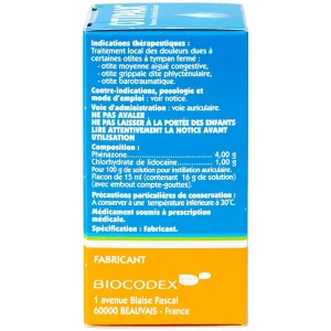 Thuốc nhỏ tai Otipax Biocodex điều trị đau do viêm tai (15ml)