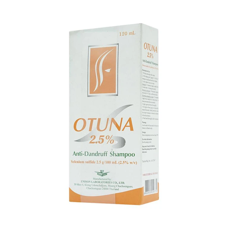 Dầu gội trị gàu Otuna 2.5% giảm viêm da tiết bã nhờn ở da đầu (120ml)