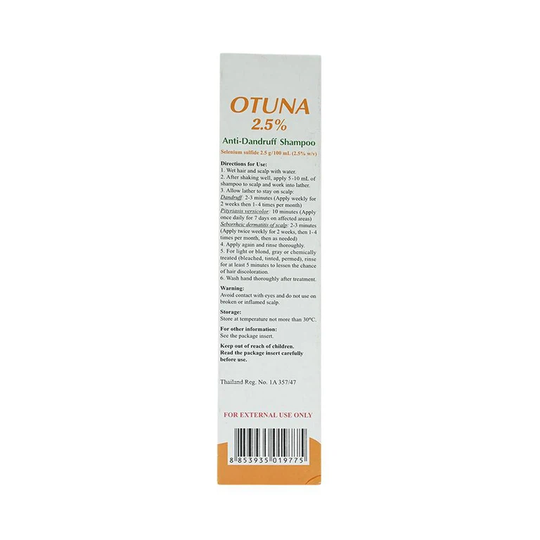 Dầu gội trị gàu Otuna 2.5% giảm viêm da tiết bã nhờn ở da đầu (120ml)