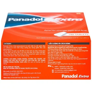 Viên nén Panadol Extra đỏ GSK giảm mạnh các cơn đau, hạ sốt, điều trị đau đầu, đau lưng (15 vỉ x 12 viên)