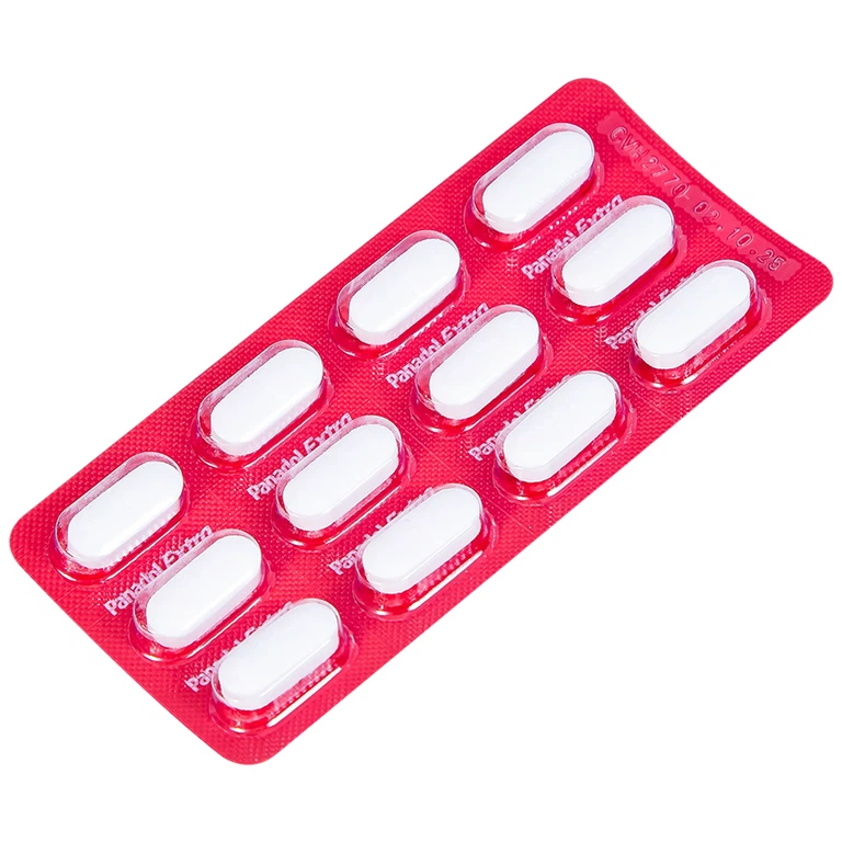 Viên nén Panadol Extra đỏ GSK giảm mạnh các cơn đau, hạ sốt, điều trị đau đầu, đau lưng (15 vỉ x 12 viên)