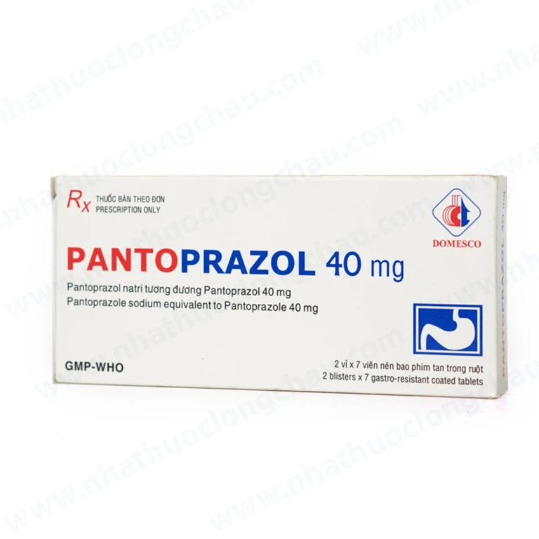 Viên nén Pantoprazol 40mg Domesco điều trị loét dạ dày, tá tráng (2 vỉ x 7 viên)