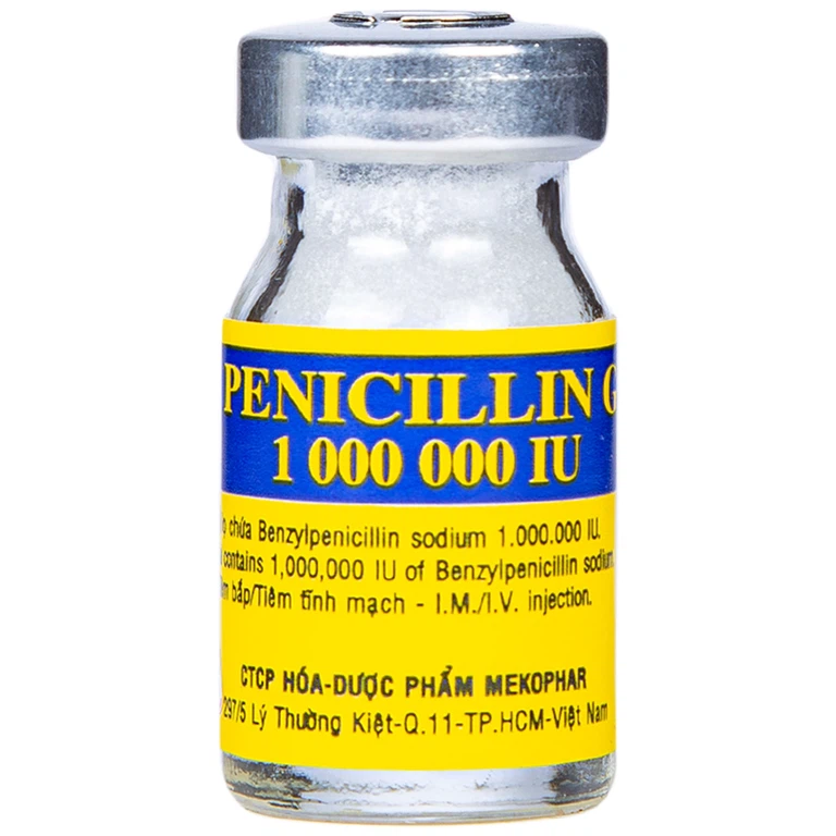 Bột pha tiêm Penicillin G 1 000 000 IU Mekophar điều trị các chứng nhiễm khuẩn (50 lọ)