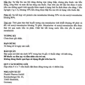 Viên đặt trực tràng Pentasa 1g Ferring điều trị viêm loét dạ dày, trực tràng (4 vỉ x 7 viên)