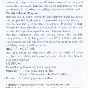 Viên nén Pepevit 50mg Nadyphar điều trị bệnh Pellagra (100 viên)