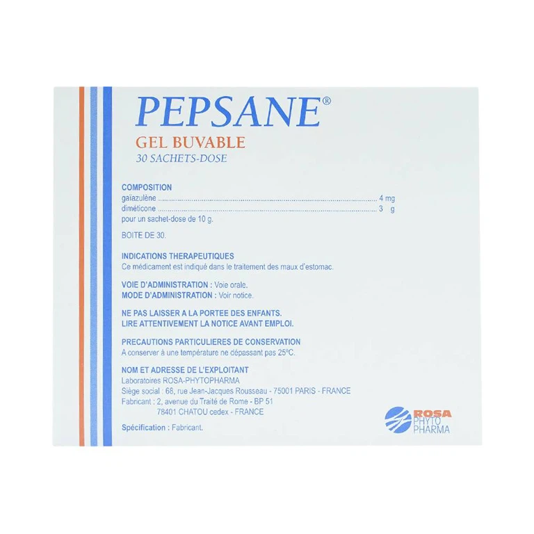 Gel uống Pepsane Rosa Phyto Pharma điều trị triệu chứng đau dạ dày (30 gói)