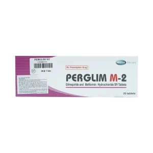 Viên nén Perglim M-2 Mega We Care điều trị bệnh đái tháo đường típ 2 (1 vỉ x 20 viên)